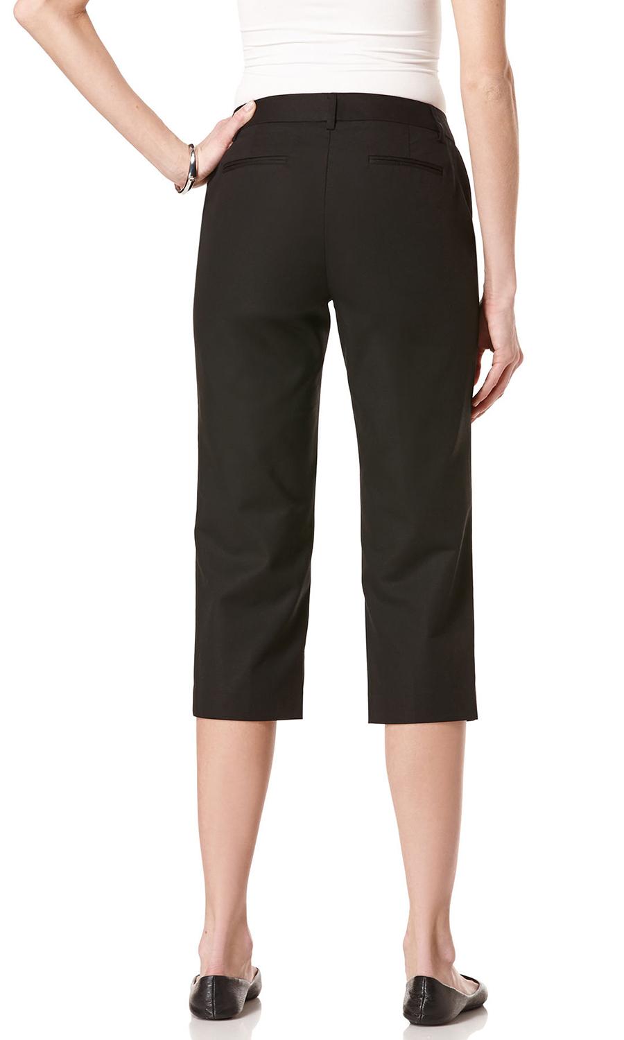 Rafaella Curvy Fit - מכנסי 3/4 ישרים שחורים – תמונה 2